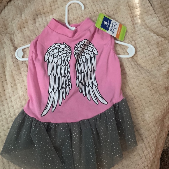 Top Paw pink dress for dogs with silver tulle skirt. Size Medium.